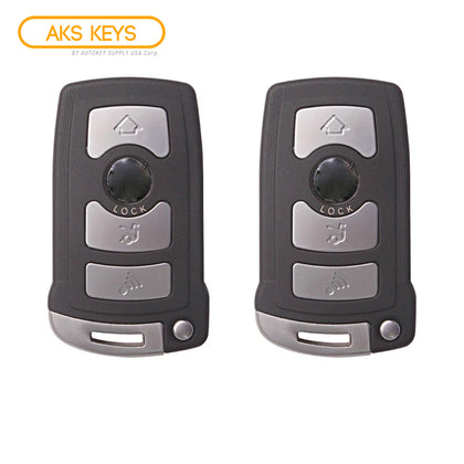 AKS KEYS Aftermarket Smart Remote Key Fob for BMW 7 Series 2003 2004 2005 2006 2007 2008 2009 2010 2011 4B FCC# LX8766S (2 Pack)