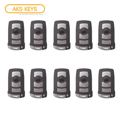 AKS KEYS Aftermarket Smart Remote Key Fob for BMW 7 Series 2003 2004 2005 2006 2007 2008 2009 2010 2011 4B FCC# LX8766S (10 Pack)