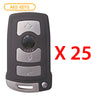 AKS KEYS Aftermarket Smart Remote Key Fob for BMW 7 Series 2003 2004 2005 2006 2007 2008 2009 2010 2011 4B FCC# LX8766S (25 Pack)