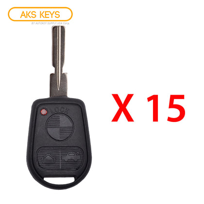 AKS KEYS Aftermarket Remote Key Fob for BMW 2000 2001 2002 2003 3B FCC# LX8 FZV (15 Pack)