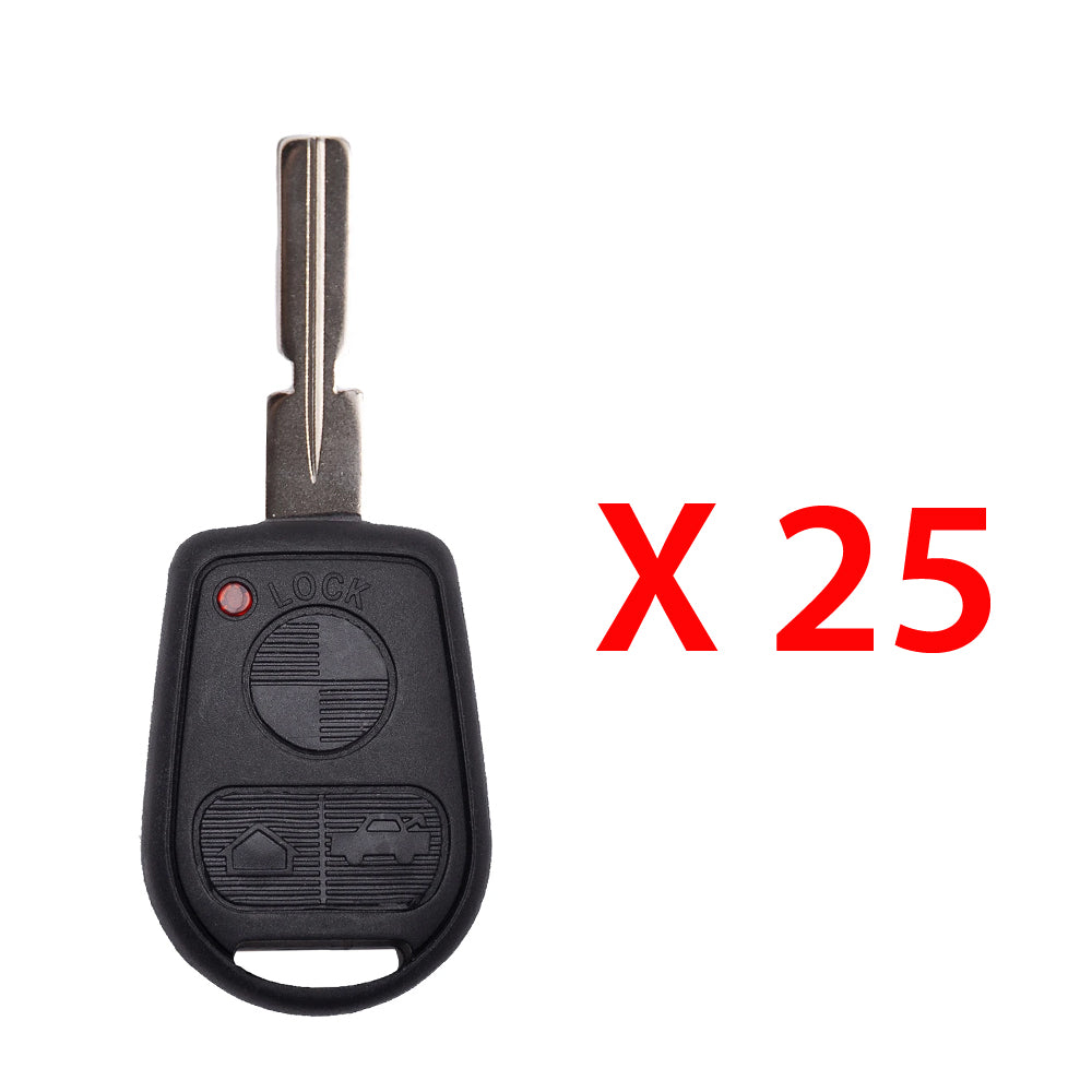 AKS KEYS Aftermarket Remote Key Fob for BMW 2000 2001 2002 2003 3B FCC# LX8 FZV (25 Pack)