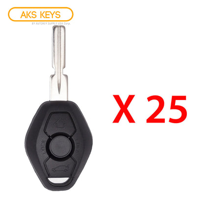 AKS KEYS Aftermarket Remote Key Fob for BMW 2000 2001 2002 2003 3B FCC# LX8 FZV - 315Mhz (25 Pack)