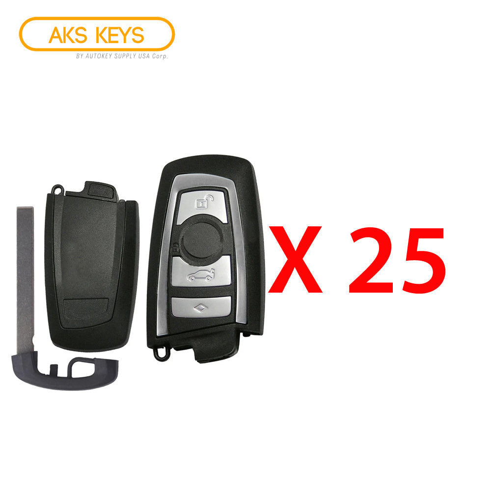 AKS KEYS 2009 - 2018 BMW Smart Key 4B Fob FCC# YGOHUF5662 - Aftermarket (25 Pack)