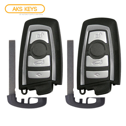 AKS KEYS Aftermarket Smart Key Fob CAS4 for BMW 3 5 7 Series 2009 2010 2011 2012 2013 2014 2015 2016 4B FCC# YGOHUF5662 -433 (2 Pack)