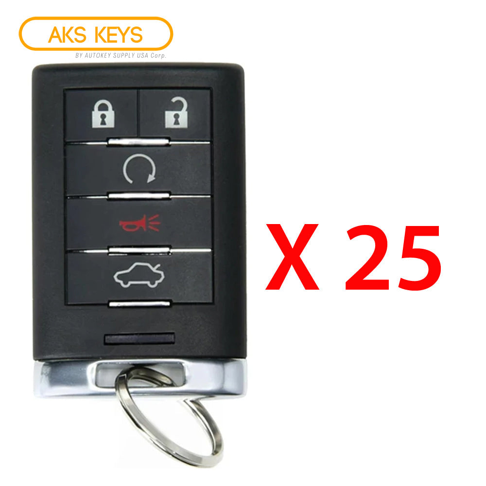 AKS KEYS Aftermarket Smart Remote Key Fob for Cadillac SRX 2010 2011 2012 2013 2014 2015 5B FCC# NBG009768T (25 Pack)