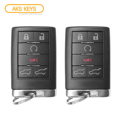 AKS KEYS Aftermarket Remote Fob for Cadillac Escalade 2007 2008 2009 2010 2011 2012 2013 2014 6B FCC# OUC6000066 (2 Pack)