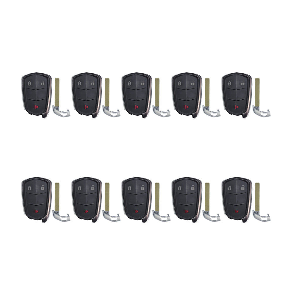 AKS KEYS Aftermarket Smart Remote Key Fob for Cadillac SRX 2015 2016 3B FCC# HYQ2AB (10 Pack)