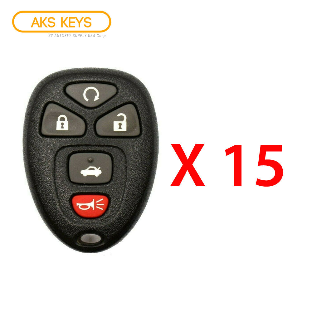 AKS KEYS Aftermarket Remote Fob for Buick Cadillac Chevrolet 2006 2007 2008 2009 2010 2011 2012 2013 2014 2015 2016 OUC60221 (15 Pack)