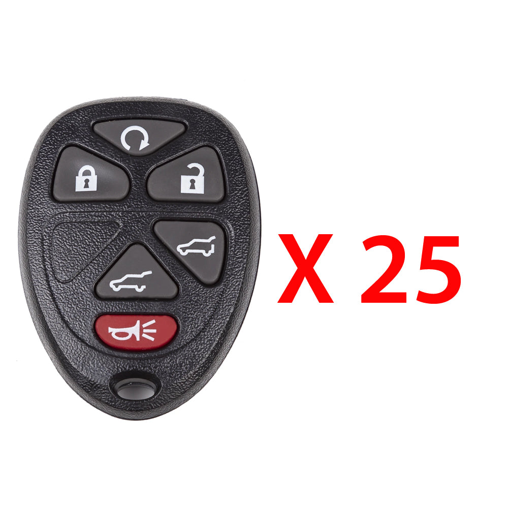 AKS KEYS Aftermarket Keyless Remote Fob for Chevrolet GMC 2007 2008 2009 2010 2011 2012 2013 2014 OUC60270 & OUC60221 (25 Pack)