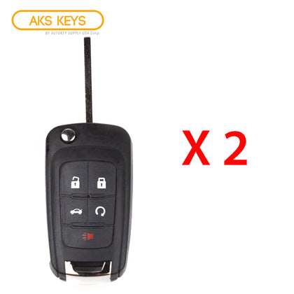 AKS KEYS Aftermarket 2010 - 2021 Chevrolet Flip Key 5B FCC# OHT01060512 (2 Pack)