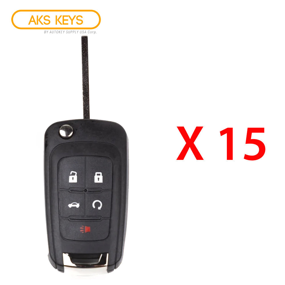 AKS KEYS Aftermarket 2010 - 2021 Chevrolet Flip Key 5B FCC# OHT01060512 (15 Pack)