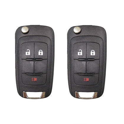 AKS KEYS Aftermarket Remote Flip Key Fob for Chevrolet 2010 2011 2012 2013 2014 2015 2016 2017 2018 3B FCC# OHT01060512 (2 Pack)