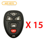 AKS KEYS Aftermarket Keyless Remote Fob for GM 2004 2005 2006 2007 2008 2009 2010 2011 2012 5B FCC# KOBGT04A (15 Pack)