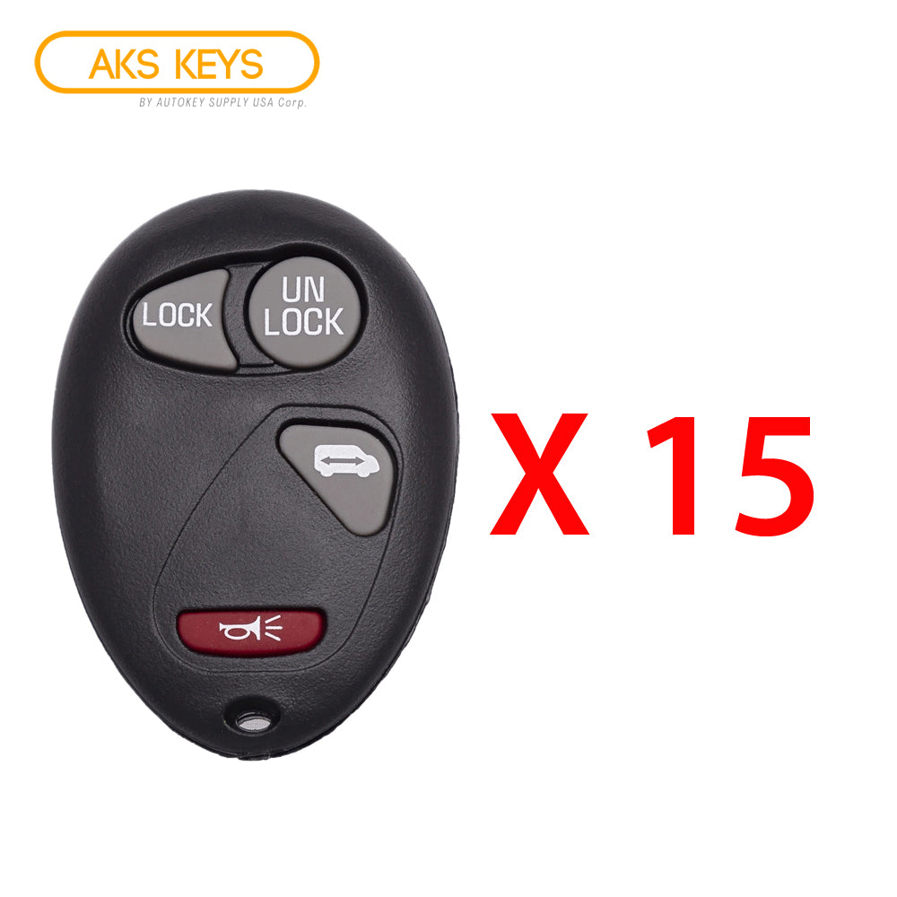 AKS KEYS Aftermarket Keyless Entry Remote Fob for GM 2002 2003 2004 2005 4B FCC# L2C0007T (15 Pack)