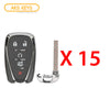 AKS KEYS Aftermarket Smart Remote Key Fob for Chevrolet 2016 2017 2018 2019 2020 2021 5B FCC# HYQ4EA 433 (15 Pack)