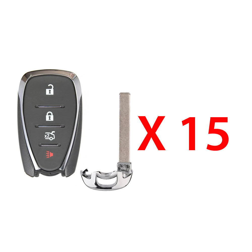 AKS KEYS Aftermarket Smart Remote Key Fob for Chevrolet 2016 2017 2018 2019 2020 2021 4B FCC# HYQ4EA 433 (15 Pack)
