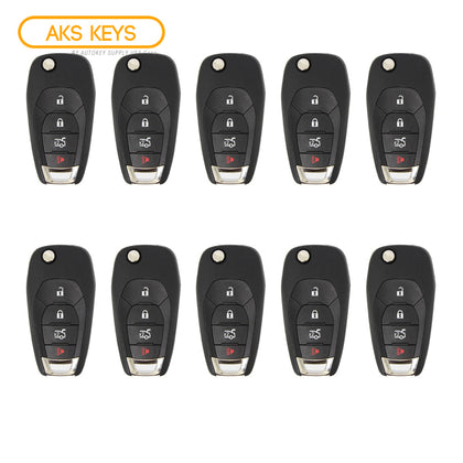 AKS KEYS Aftermarket Remote Flip Key Fob for Chevrolet 2016 2017 2018 2019 2020 4B FCC# LXP-T003 -315 (10 Pack)
