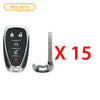 AKS KEYS Aftermarket Smart Remote Key Fob for Chevrolet 2018 2019 2020 2021 5B FCC# HYQ4EA (15 Pack)