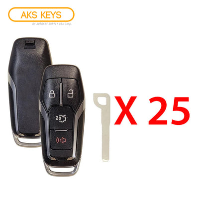 2015 - 2017 Ford Smart Key PEPS Fob 1 Way 4B FCC# M3N-A2C31243800 (25 Pack)