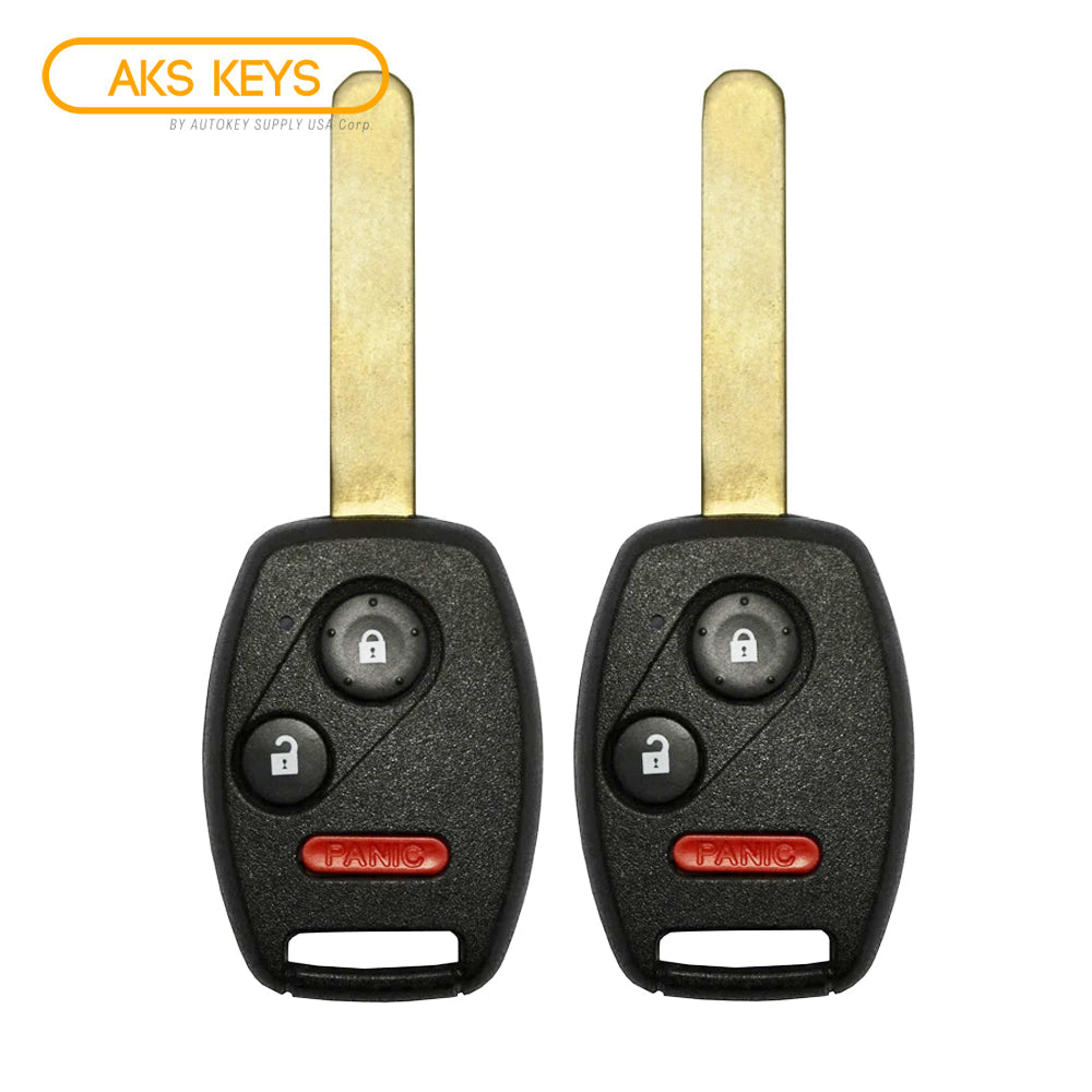 Remote Headed Keys 2007 - 2014 Honda Remote Head Key 3B FCC# MLBHLIK-1T (2 Pack)