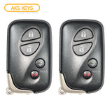 2011 - 2015 Lexus Smart Key 4B W/ Trunk Fob FCC# HYQ14AEM - 6601 - 89904-30C60 (2 Pack)