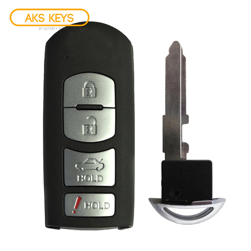 2014 - 2019 Mazda Smart Key 4B Fob FCC# WAZSKE13D01 - GJY9-67-5DY