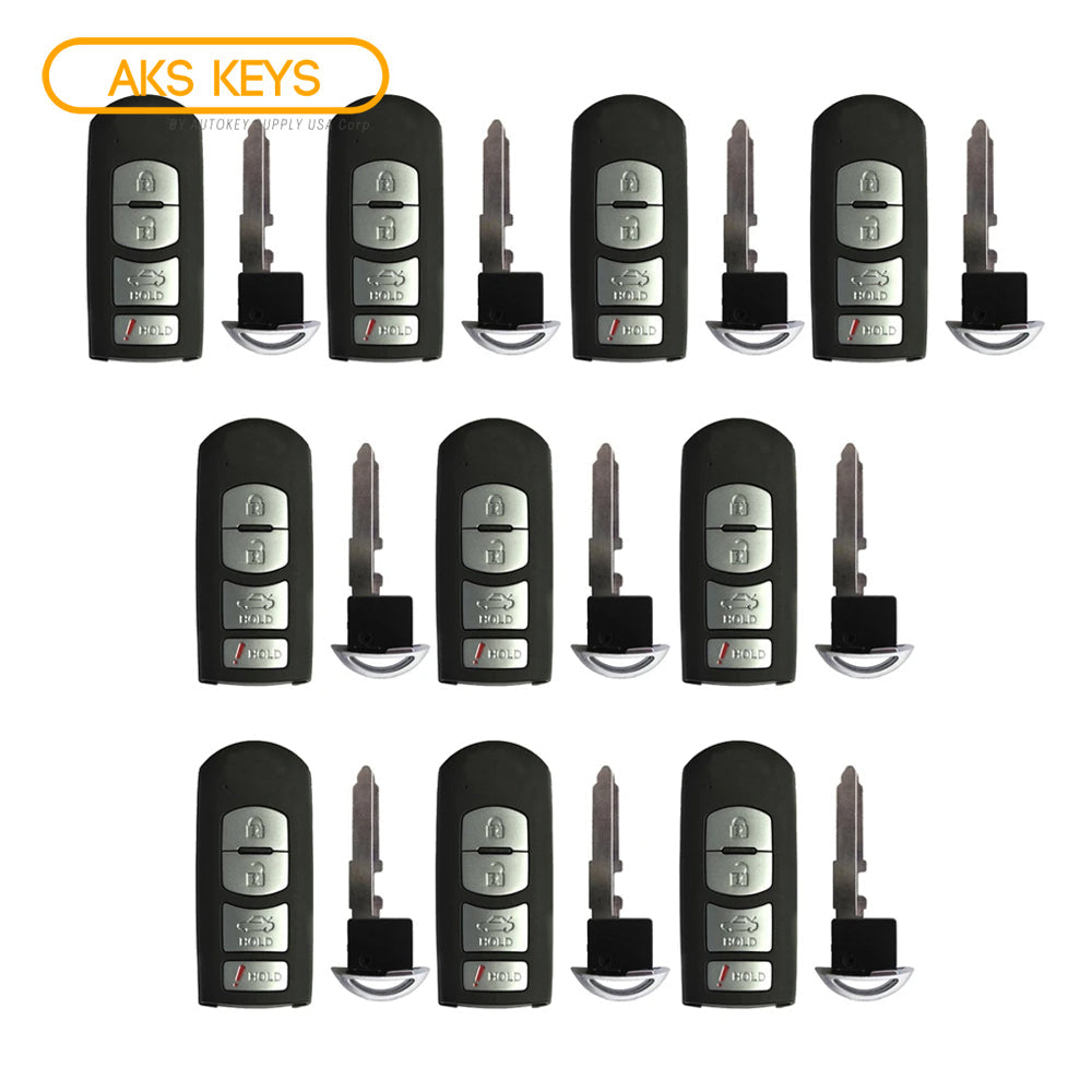 2009 - 2013 Mazda 6 Smart Key 4B FCC# KR55WK49383 (10 Pack)