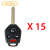 2008 - 2011 Subaru Remote Head Key 3B FCC# CWTWBU766 (15 Pack)
