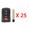 2012 - 2020 Toyota Smart Prox Remote Key 4B FCC# HYQ14FBA - 0020 (25 Pack)
