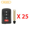 2012 - 2020 Toyota Smart Prox Remote Key 4B FCC# HYQ14FBA - 0020 (25 Pack)
