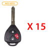 2007 - 2013 Toyota Yaris Remote Key 3B FCC# MOZB41TG - Non Chip (15 Pack)