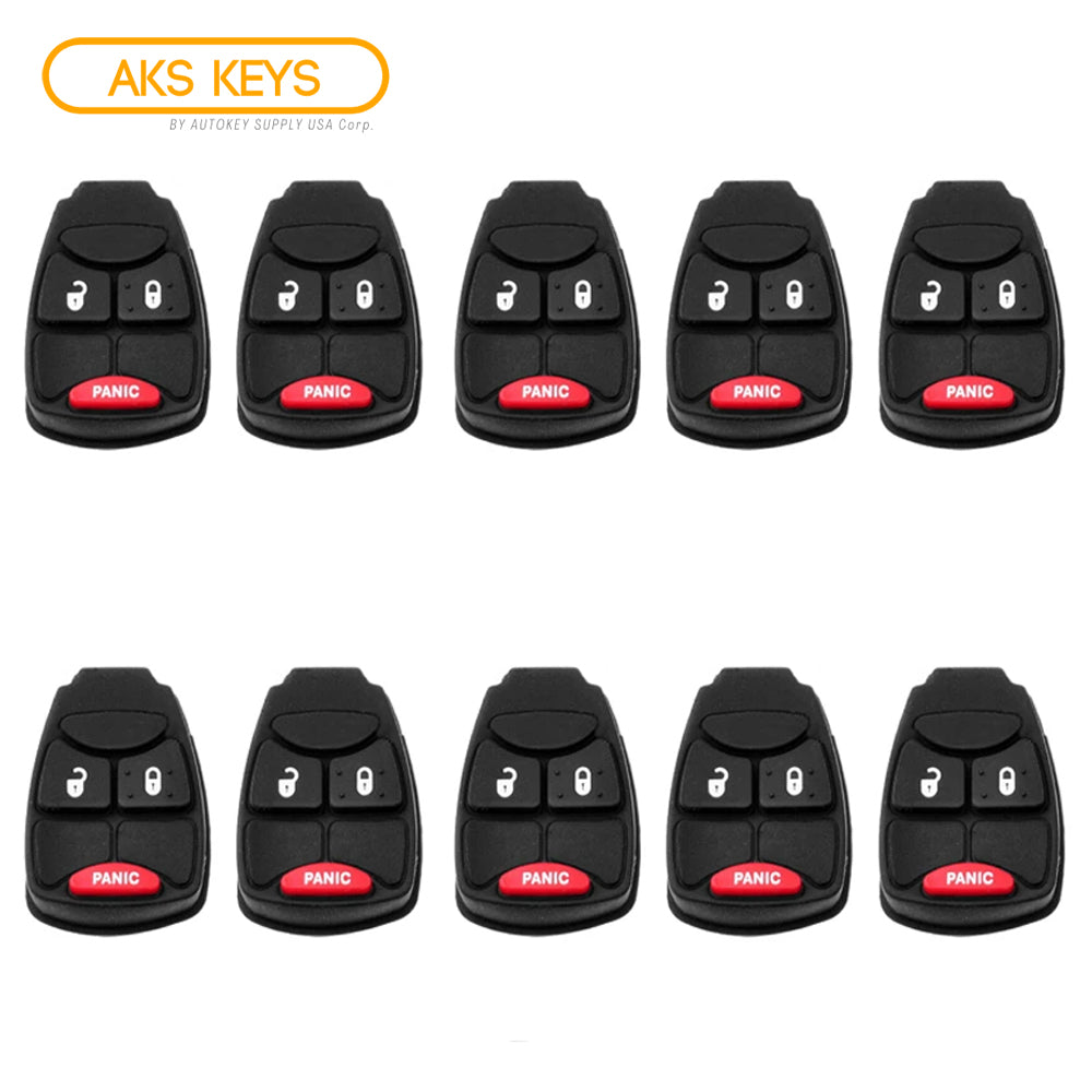 2004 - 2013 Chrysler Dodge and Jeep Remote Rubber Pad Buttons  3B (10 Pack)