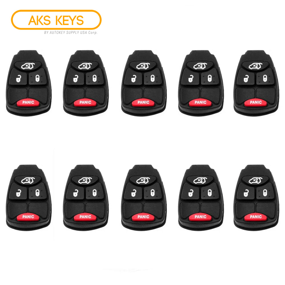 2004 - 2012 Chrysler Dodge Remote Rubber Pad Buttons 4B (10 Pack)