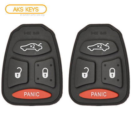 2004 - 2009 New Remote Control Key Keyless Fob Rubber Pad Buttons For Chrysler Dodge Jeep 4B (2 Pack)