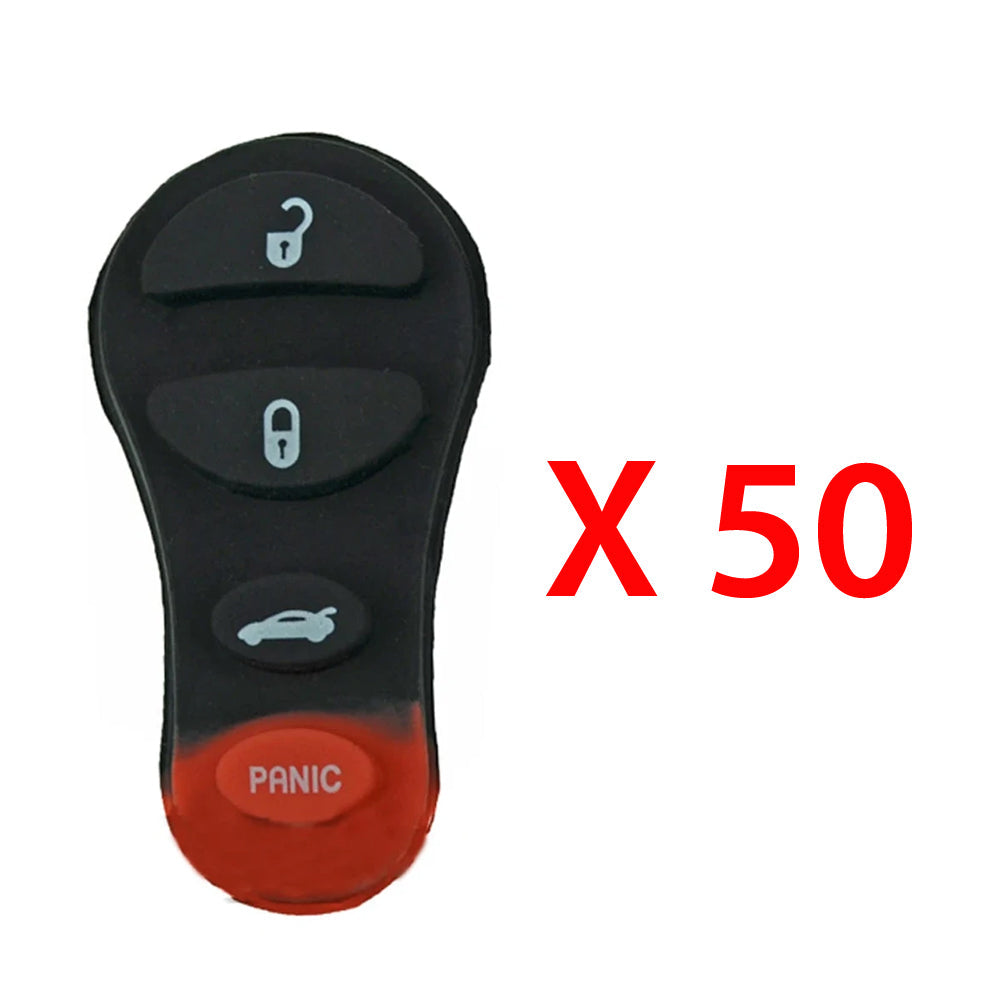 New Replacement Keyless Entry Remote Rubber Pad Case Shell 4B for Chrysler Dodge (50 Pack)