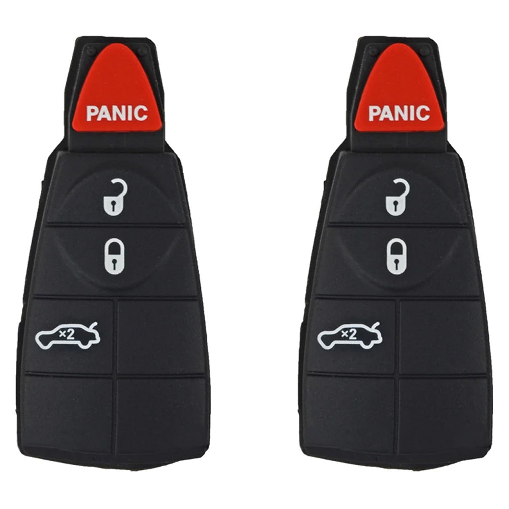 2008 - 2012 New Remote Fobik Key Keyless Fob Rubber Pad Buttons For Dodge & Chrysler / 4B (2 Pack)