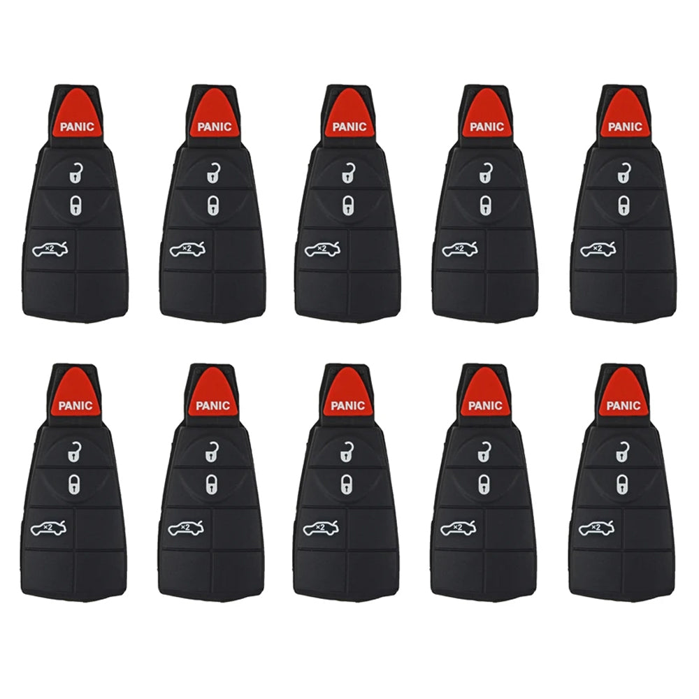 2008 - 2012 New Remote Fobik Key Keyless Fob Rubber Pad Buttons For Dodge & Chrysler / 4B (10 Pack)