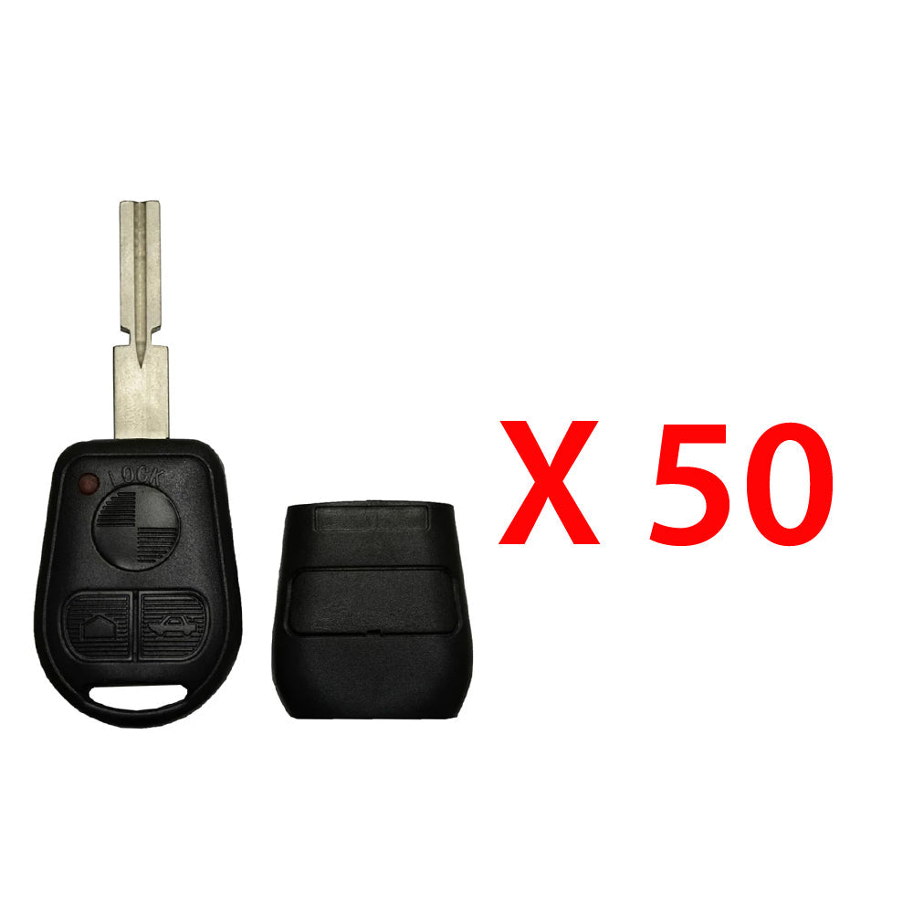 New Remote Key Fob Replacement Rubber Case Housing Blade Shell Notch 4 track (50 Pack)