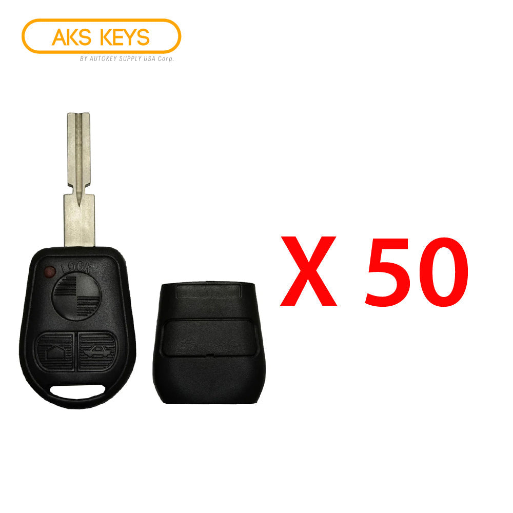 New Remote Key Fob Replacement Rubber Case Housing Blade Shell Notch 4 track (50 Pack)