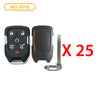2015 - 2020 Chevrolet GMC Smart Key Shell 6B Compatible with FCC# HYQ1AA (25 Pack)