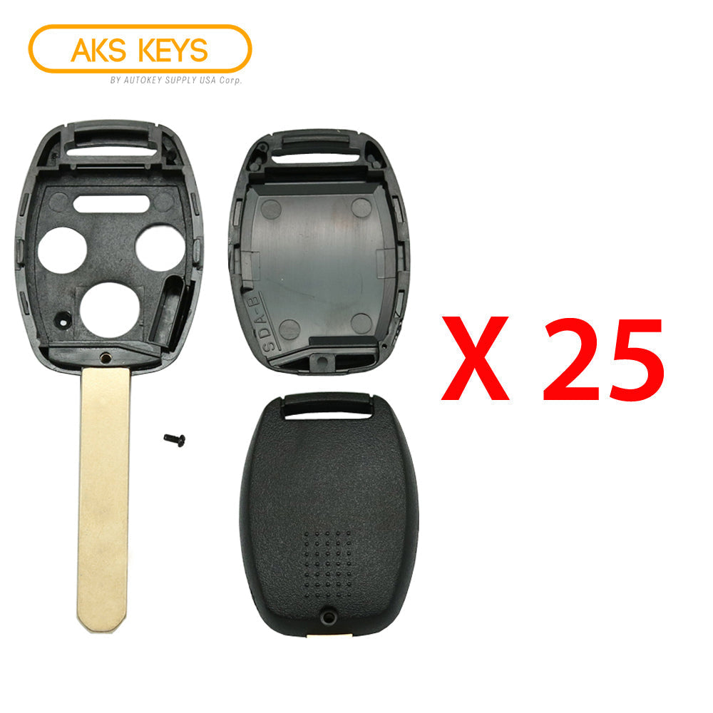 2003 - 2013 Honda Remote Key Shell 4B W/ Chip Holder (25 Pack)