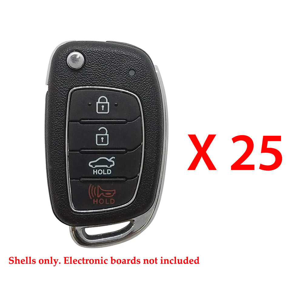 Hyundai Remote Head Flip Key Shell for FCC# TQ8-RKE-4F16 (25 Pack)
