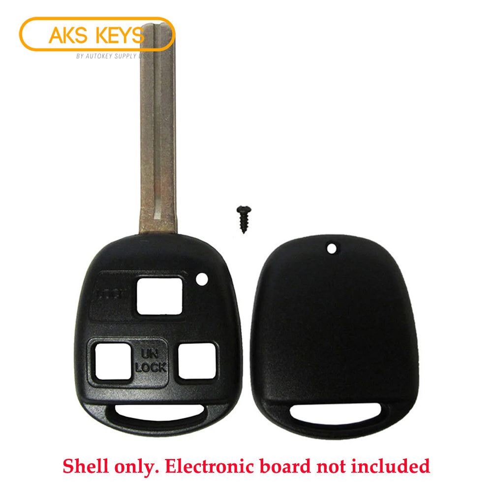 1997 - 2001 Lexus Key Fob Shell 3B - LXP90 (Long Blade) -  Black