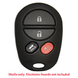 New Toyota Keyless Entry Remote Shell – Replacement Case For GQ43VT20T, Black, Uncut, 90-Day Warranty