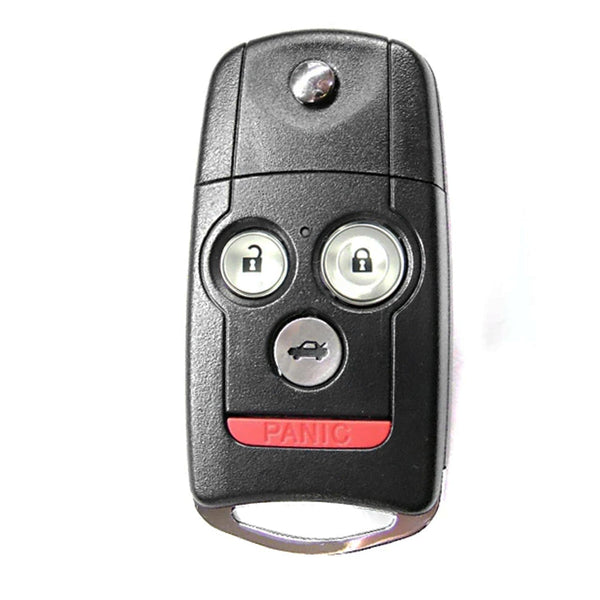 OEM Acura TL TSX Keyless Entry Remote Fob (FCC MLBHLIK-1T) With Cut Key - Worn, For Parts