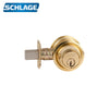 Schlage B563P Double Cylinder Commercial Deadbolt - Grade 2 - Bright Brass