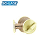 Schlage B581 Single Cylinder blank plate deadbolt - Grade 2 ANSI E01112 - Bright Brass