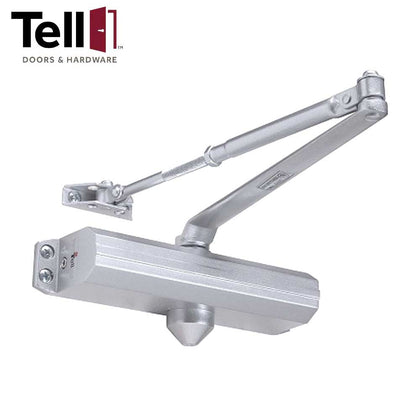TELL DC100108 - 600 Series Heavy Duty Commercial Door Closer Full Cover - Backcheck - Aluminum Surface