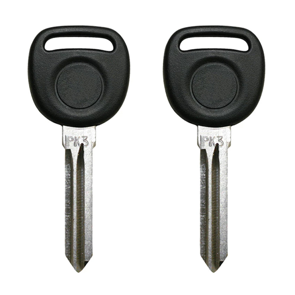 2004 - 2009 Buick Pontiac Transponder Key - 'PK3' - Z Keyway - PT04-PT (2 Pack)