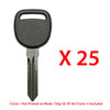 2005 - 2017 GM Transponder key - ID46 - Chip (Circle+) - Z Keyway - B111-PT (25 Pack)